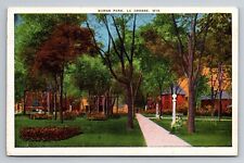 Burns Park La Crosse Wisconsin WI Vintage Linen Postcard picture