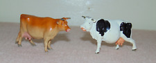 Vintage Metal Led Cow & Bull Miniture Figures made in England picture