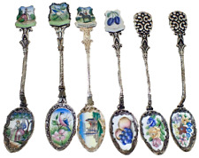 Lot (6) Ornate Czechoslovakia Collector Souvenir Spoons picture