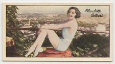 Claudette Colbert 1935 Carreras Famous Film Stars Tobacco Card #68 picture