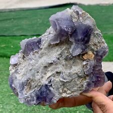 3.06LB Rare transparent purple cubic fluorite mineral crystal sample picture