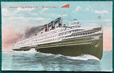 1913 Postcard Steamer City of Detroit Illinois Litho Postcard Great Lakes Iowa picture