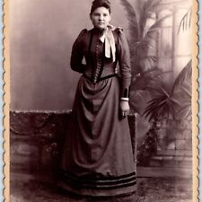 c1880s Tomah, Wis. Cute Woman Hand Behind Back Cabinet Card Photo Brace WI  B18 picture