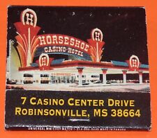 Horseshoe Hotel Robinsonville, MS. Vintage Casino Matchbook Full Unstruck picture