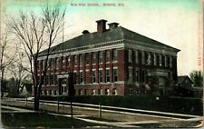 New High School Monroe Wisconsin WI  1910 DB Postcard A3 picture