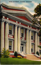 Vtg 1930s Union University Jackson Tennessee TN Unused Linen Postcard picture
