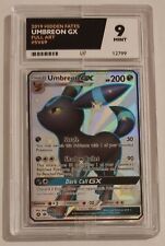 Ace 9 Umbreon GX SV69/SV94 Full Art Hidden Fates Graded Pokemon Card Mint PSA 10 picture