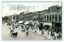 1910 East Side Square Monroe Wisconsin WI Posted Antique Postcard picture
