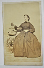 19th century Lady with Bird in Cage  -  CDV Photograph picture