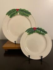 Blue Sky Christmas Holly Berry Plate Set of Two picture