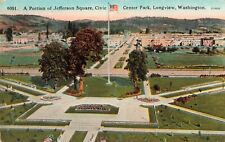 Longview WA Washington, Jefferson Square Civic Center Park, Vintage Postcard picture
