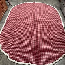 Vint The Woven Collection Red/White Oval Tablecloth USA 60” x 102” New Old Stock picture