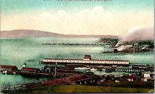 Vtg 1910s View of Harbor Boats Buildings Everett Washington WA Postcard picture