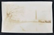 Vtg Early Washington Monument Cherry Blossom Real Photo Postcard RPPC picture