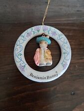 Vintage 1989 Schmid Rare Benjamin Bunny Beatrix Potter Ornament- Floral Ring 3D picture