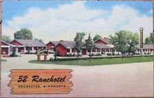 Rochester, MN 1940s Linen Postcard: 52 Ranchotel, Motel - Minnesota Minn picture