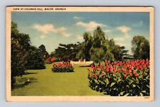 Macon GA-Georgia, View at Coleman Hill, Antique Vintage Souvenir Postcard picture
