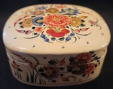Vintage Hand Painted Kashmiri Made Floral Trinket Box  picture