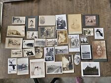 FREE SHIPPING Lot Of Over 30 OLD PHOTOS Cabinet Cards SNAPSHOTS Photos On Board picture