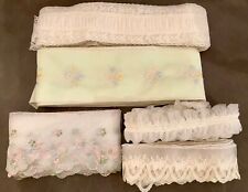 1940’s Antique Lingerie Lace Ribbon Embroidered Chiffon Trims picture