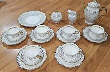 VINTAGE HAUS DRESDEN FINE CHINA TEA SET MADE IN WEST GERMANY 24 PIECE picture