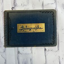 Antique Vintage Autograph Book Suede Cover Unused Empty Pages Spiral Bound 1890s picture
