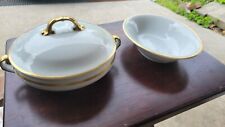 Victoria Czecho Slavakia Vintage White And Gold Serving Set.  picture