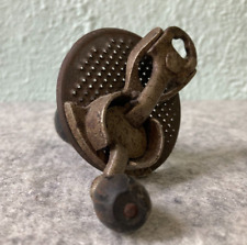 Antique Nutmeg Spice Grater Hand Crank Grinder Cast Iron Tin Wood Handle Vintage picture