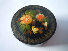 Vintage Russian laquered handpainted wood trinket box signed picture