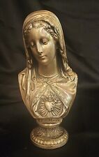 Antique Silver Plated Madonna SC De Maria Bust  Religious Statue picture