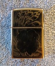 🍀ZIPPO Classic Peacock Tail Etched Feb 2010 USED Excellent Condition picture