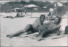 1970s Beefcake Bulge Shirtless Men Trunks Gay Interest Vintage Snapshot Photo picture