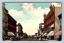 Big Rapids MI-Michigan, Michigan Avenue Antique, Vintage c1913 Postcard picture