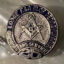 Masonic Grand Lodge of Pennsylvania F.& A.M. 25 Year Member Award Pin-Mason picture