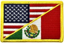 USA Flag Mexico Flag Patch [3.0 X 2.0 - Iron on Sew on- UM1] picture
