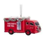 Budweiser® Red Truck With Garland Ornament picture