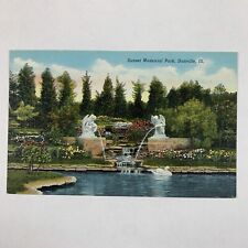 Postcard Illinois Danville IL Sunset Memorial Park Linen Unposted 1940s picture