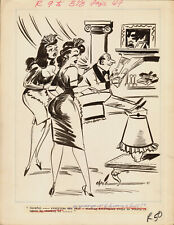 Vintage Signed CAMILL Original Hand Drawn Art Artwork 1956 Pinup Cartoon Comic picture