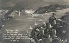 Dardanelles Turkey Battleships Irresistible & Ocean Naval Battle WWI c1915 RPPC picture
