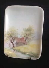 Vintage Small Tray With Homestead Scene Hand Painted Limoges France 6