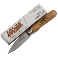 MAM Small Folder Drop Point Folding Pocket Knife Brown Beechwood Portugal picture