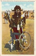 BUFFALO MEDICINE MAN Native American Indian Sanborn c1930s Vintage Postcard picture