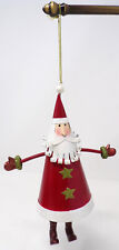 Tin Cone Shaped Santa Clause Christmas Ornament 6in. picture