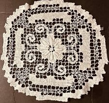 Vintage Cute Sardinian Hand Made Needle Netting Embroidery Doily Approximately 7 picture