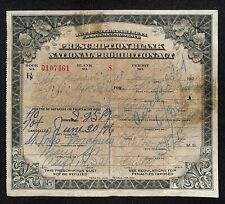 National Prohibition Act Prescription Blank Certificate Document Issued 1926 picture