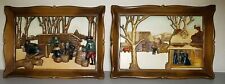 Vtg Syroco 3D Thanksgiving Visit Maple Sugar Time Wall Art Autumn Plaques Lot 2 picture