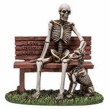 Skeleton and Dog Love Never Dies Skull Figurine Statue Skeleton Halloween picture