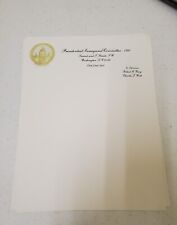 TWO SHEETS OF GOLD EMBOSSED STATIONARY- 1981: PRESIDENTIAL COMMITTEE-VG picture