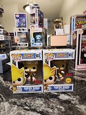 Funko Pop 923 Super Sonic AAA Anime Set Of 2 Mint CHASE - Common Has Box Damage picture