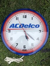 AC DELCO NEON OLD LIGHTED CLOCK - WORKS GREAT picture
